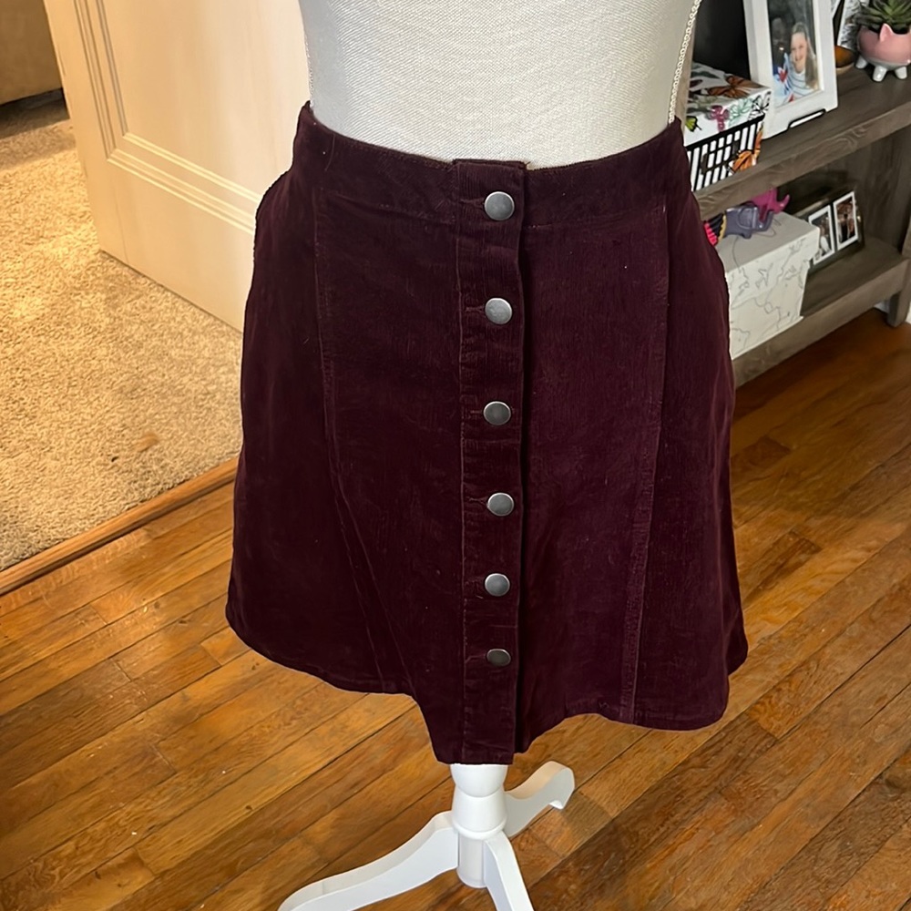 Maroon corduroy skirt